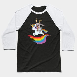 Pink Jackalope on a Unicorn Baseball T-Shirt